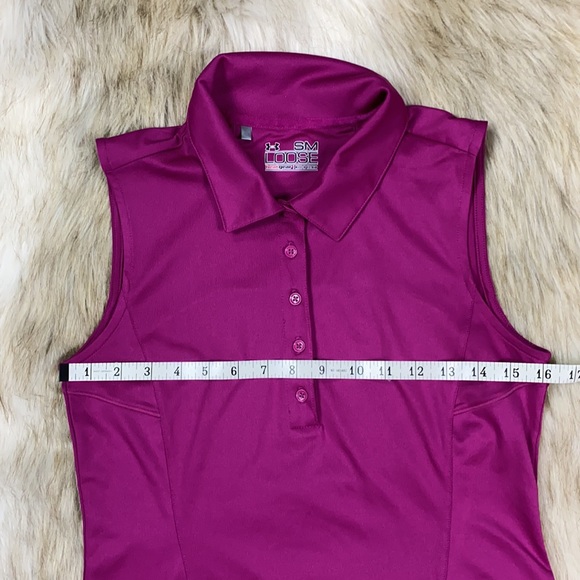Under Armour Loose fuchsia Sleeveless Polo, Small - Picture 8 of 14